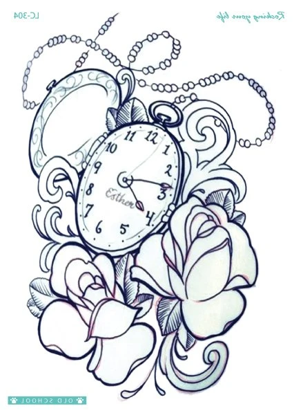 Pocket watch tattoo outlines by Jackcarroll1688 | Fiverr